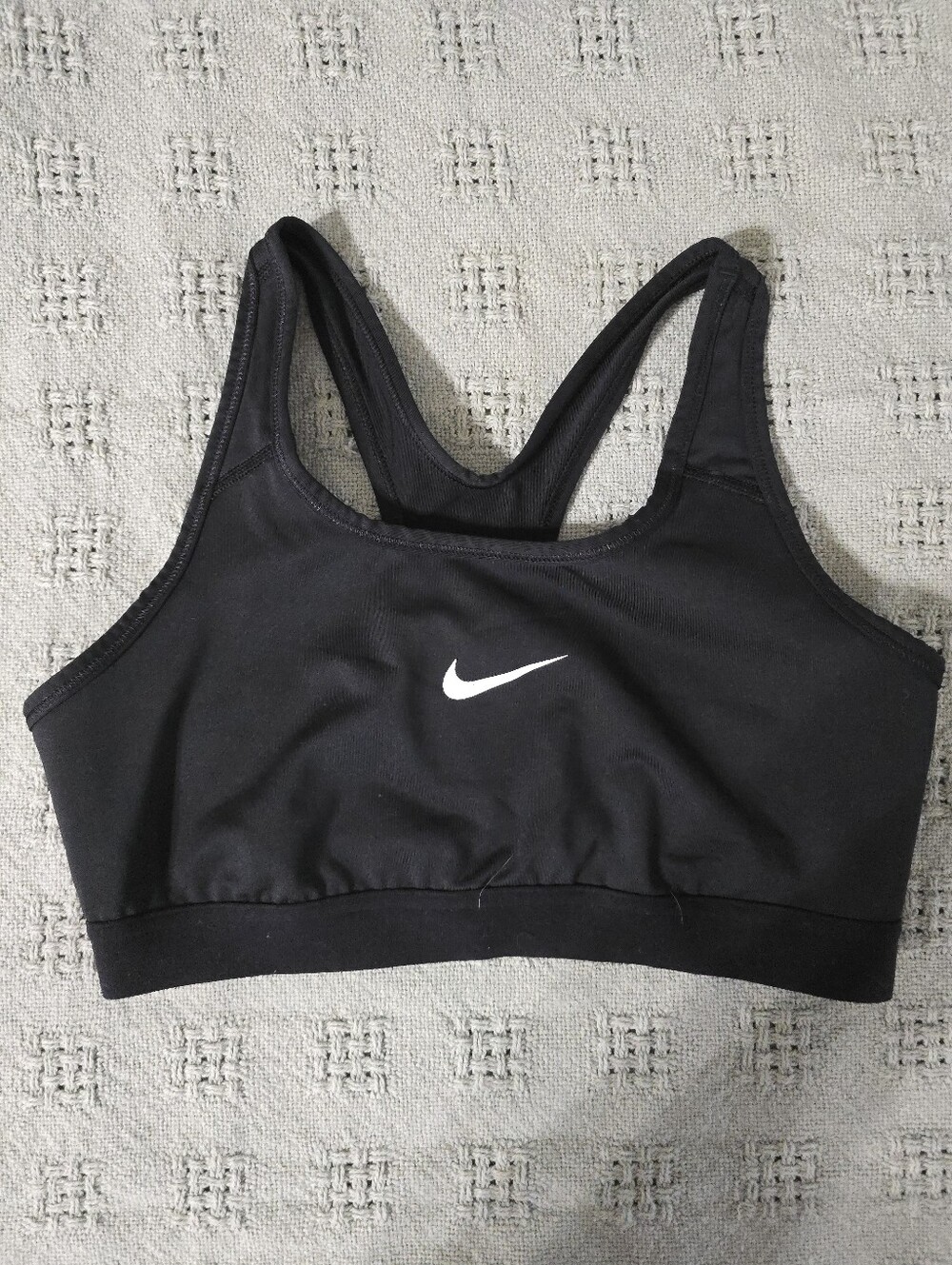 Nike Dri-FIT Black Racerback Sports Bra Women’s Size Xl Swoosh Athletic